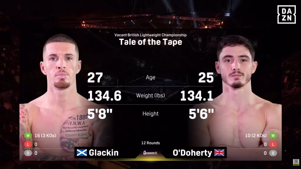 Louie O’Doherty vs Regan Glackin – Oct 4, 2025